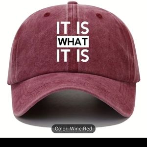 "It is what it is" baseball unisex cap washed distressed.